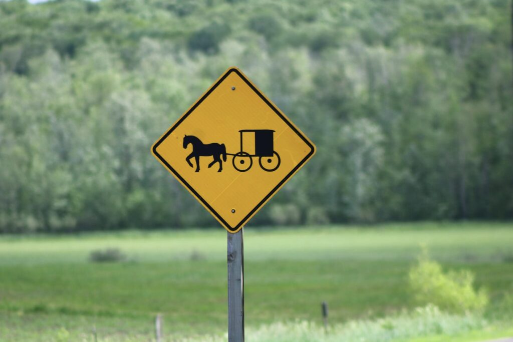 horse and buggy warning sign in Ohio